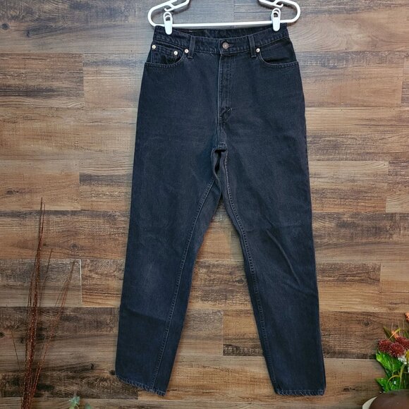 Vtg 90s Levi's 550 Relaxed Tapered Jeans High Rise  USA 12 L - Picture 1 of 12